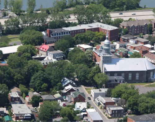 Site patrimonial Vieux La Prairie vue aerienne2